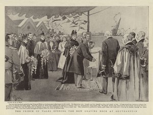 The Prince of Wales opening the New Graving Dock at Southampton